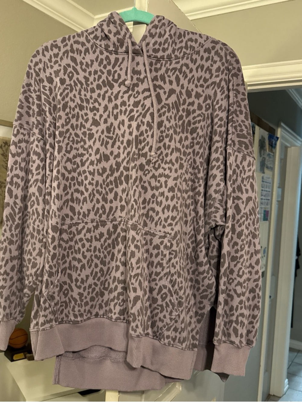 American Eagle Lavender Leopard Hoodie